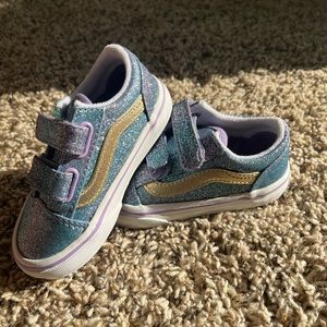 Toddler 6.5 Vans purple and blue glitter, brand new price firm